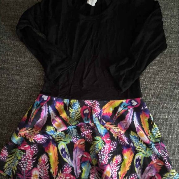 dori creations Other - Dori creations size 4t colorful feather long sleeve dress 🪶
